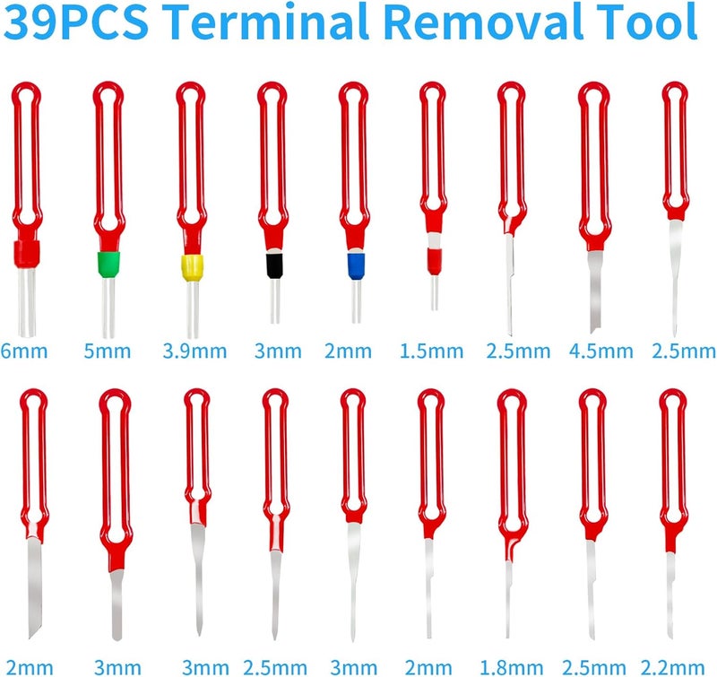 Onfunlee Terminal Removal Tool Kit 39 Pcs, Upgraded Broken Key Extractor Kit, Wire Connector Electrical Pin Removal, Terminal Release Depinning Tools for Removing Broken Keys, Car Household Devices - Image 2